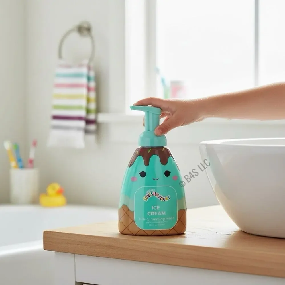 Squishmallows 3-in-1 Foaming Body Wash Ice Cream Scent 16.9oz Kids